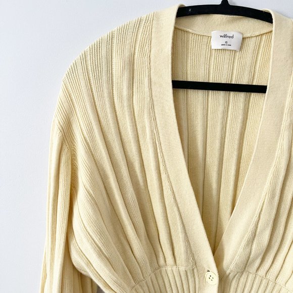 ✨ NWOT Butter Yellow Plunge Front Cardigan | Aritzia - Picture 4 of 6